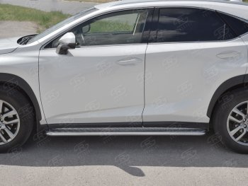 26 999 р. Порожки для ног (труба Ø42) SLITKOFF  Lexus NX300h  Z10 (2014-2017) дорестайлинг (лист алюм, проф. нерж)  с доставкой в г. Таганрог. Увеличить фотографию 2