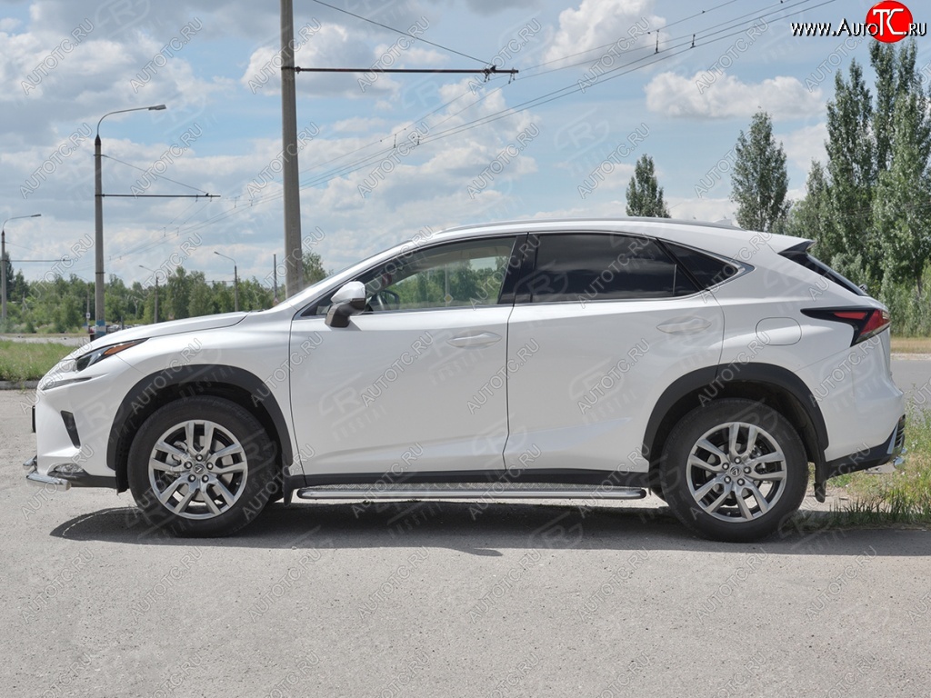 26 999 р. Порожки для ног (труба Ø42) SLITKOFF  Lexus NX300h  Z10 (2014-2017) дорестайлинг (лист алюм, проф. нерж)  с доставкой в г. Таганрог