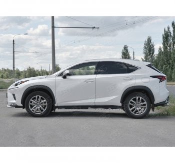 24 749 р. Пороги труба 75х42 Russtal (овал с проступью) Lexus NX300h Z10 дорестайлинг (2014-2017)  с доставкой в г. Таганрог. Увеличить фотографию 4