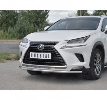 15 849 р. Защита переднего бампера (Ø42 мм, нержавейка) SLITKOFF  Lexus NX300h  Z10 (2014-2017) дорестайлинг  с доставкой в г. Таганрог. Увеличить фотографию 3