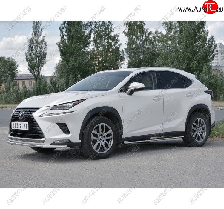 15 849 р. Защита переднего бампера (Ø42 мм, нержавейка) SLITKOFF  Lexus NX300h  Z10 (2014-2017) дорестайлинг  с доставкой в г. Таганрог