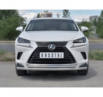 22 799 р. Защита переднего бампера (2 трубы Ø63 и 42 мм, нержавейка) SLITKOFF  Lexus NX300h  Z10 (2014-2017) дорестайлинг  с доставкой в г. Таганрог. Увеличить фотографию 4