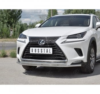 20 999 р. Защита переднего бампера (2 трубы Ø42 мм, нержавейка) SLITKOFF  Lexus NX300h  Z10 (2014-2017) дорестайлинг  с доставкой в г. Таганрог. Увеличить фотографию 3