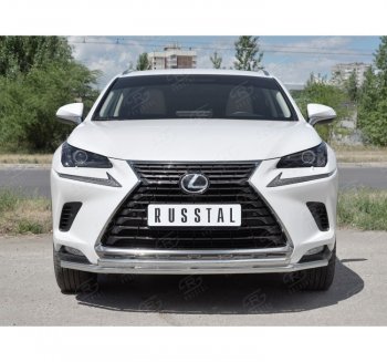 20 999 р. Защита переднего бампера (2 трубы Ø42 мм, нержавейка) SLITKOFF  Lexus NX300h  Z10 (2014-2017) дорестайлинг  с доставкой в г. Таганрог. Увеличить фотографию 4