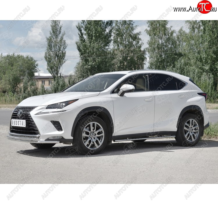 20 999 р. Защита переднего бампера (2 трубы Ø42 мм, нержавейка) SLITKOFF  Lexus NX300h  Z10 (2014-2017) дорестайлинг  с доставкой в г. Таганрог