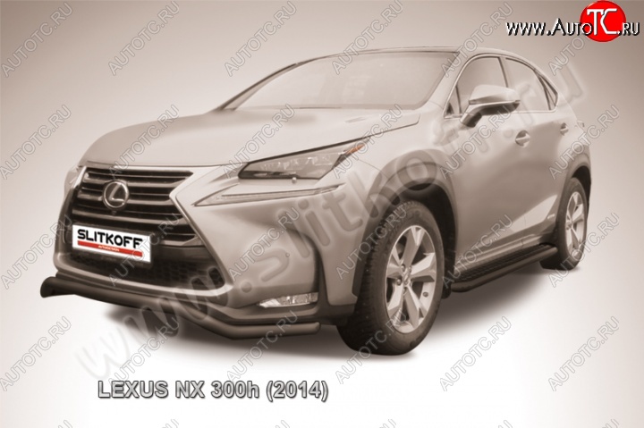 9 999 р. Защита переднего бампера из трубы d57 Slitkoff (волна)  Lexus NX300h  Z10 (2014-2017) дорестайлинг (Цвет: серебристый)  с доставкой в г. Таганрог