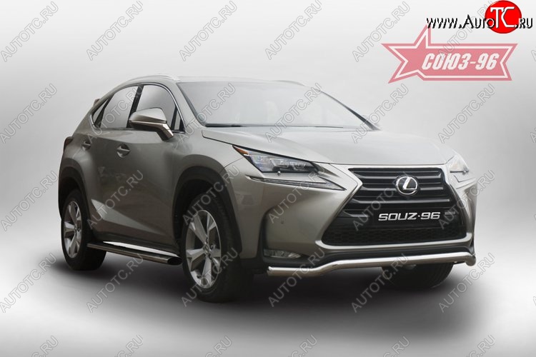 18 764 р. Защита переднего бампера одинарная Souz-96 Premium (d60) Lexus NX200 Z10 дорестайлинг (2014-2017)  с доставкой в г. Таганрог