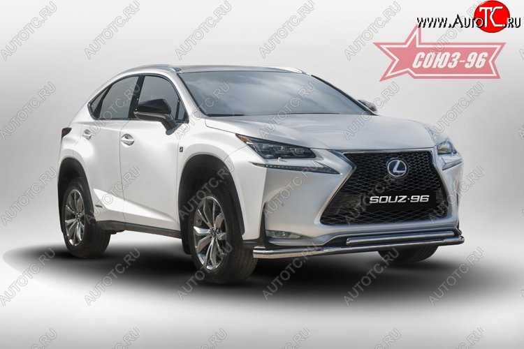 22 769 р. Защита переднего бампера одинарная F-Sport Souz-96 (d60/42).  Lexus NX200  Z10 - NX300h  Z10  с доставкой в г. Таганрог