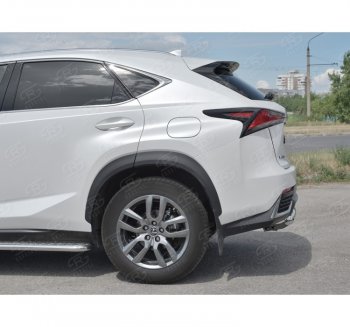 17 899 р. Защита заднего бампера (Ø63 мм, нержавейка) SLITKOFF  Lexus NX300h  Z10 (2014-2017) дорестайлинг  с доставкой в г. Таганрог. Увеличить фотографию 2