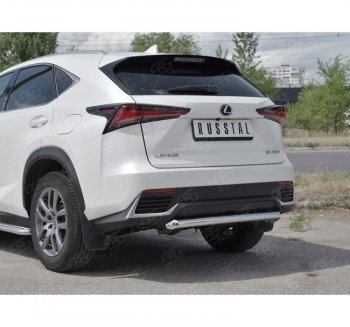 17 899 р. Защита заднего бампера (Ø63 мм, нержавейка) SLITKOFF  Lexus NX300h  Z10 (2014-2017) дорестайлинг  с доставкой в г. Таганрог. Увеличить фотографию 3