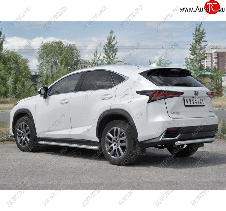 17 899 р. Защита заднего бампера (Ø63 мм, нержавейка) SLITKOFF  Lexus NX300h  Z10 (2014-2017) дорестайлинг  с доставкой в г. Таганрог