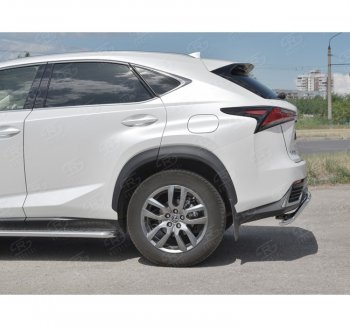 15 999 р. Защита заднего бампера (Ø42 мм волна, нержавейка) SLITKOFF  Lexus NX300h  Z10 (2014-2017) дорестайлинг  с доставкой в г. Таганрог. Увеличить фотографию 2