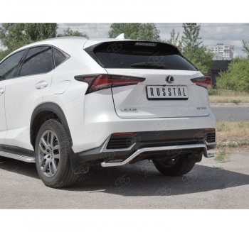 15 999 р. Защита заднего бампера (Ø42 мм волна, нержавейка) SLITKOFF  Lexus NX300h  Z10 (2014-2017) дорестайлинг  с доставкой в г. Таганрог. Увеличить фотографию 3