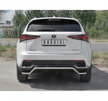 15 999 р. Защита заднего бампера (Ø42 мм волна, нержавейка) SLITKOFF  Lexus NX300h  Z10 (2014-2017) дорестайлинг  с доставкой в г. Таганрог. Увеличить фотографию 4