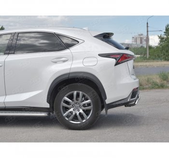 9 649 р. Защита заднего бампера (Ø75х42 мм, нержавейка) Russtal Lexus NX300h Z10 дорестайлинг (2014-2017)  с доставкой в г. Таганрог. Увеличить фотографию 2