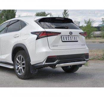 9 649 р. Защита заднего бампера (Ø75х42 мм, нержавейка) Russtal Lexus NX300h Z10 дорестайлинг (2014-2017)  с доставкой в г. Таганрог. Увеличить фотографию 3