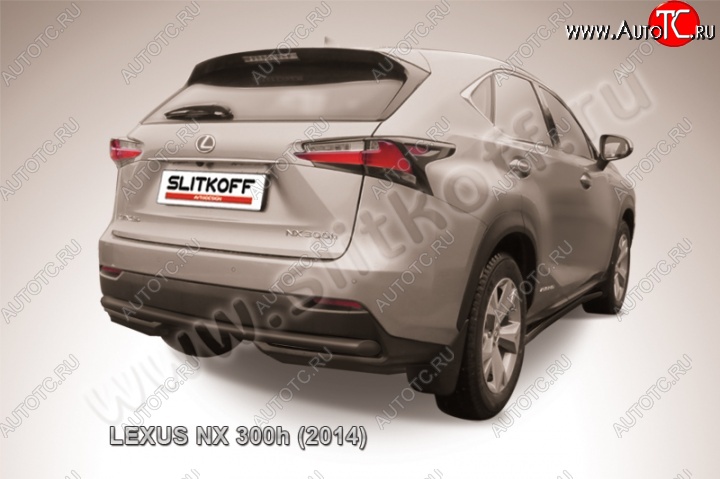 6 999 р. Защита заднего бампера из трубы d57 Slitkoff Lexus NX300h Z10 дорестайлинг (2014-2017) (Цвет: серебристый)  с доставкой в г. Таганрог