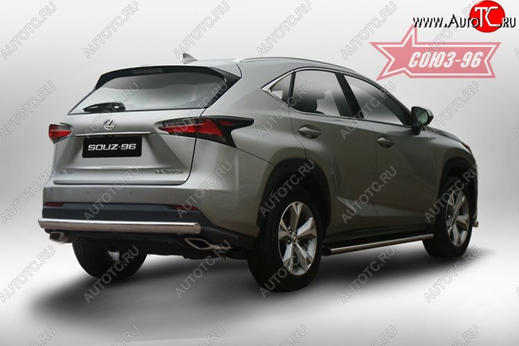 15 434 р. Защита заднего бампера Souz-96 рестайлинг (овал 75х42) Lexus NX200 Z10 дорестайлинг (2014-2017)  с доставкой в г. Таганрог