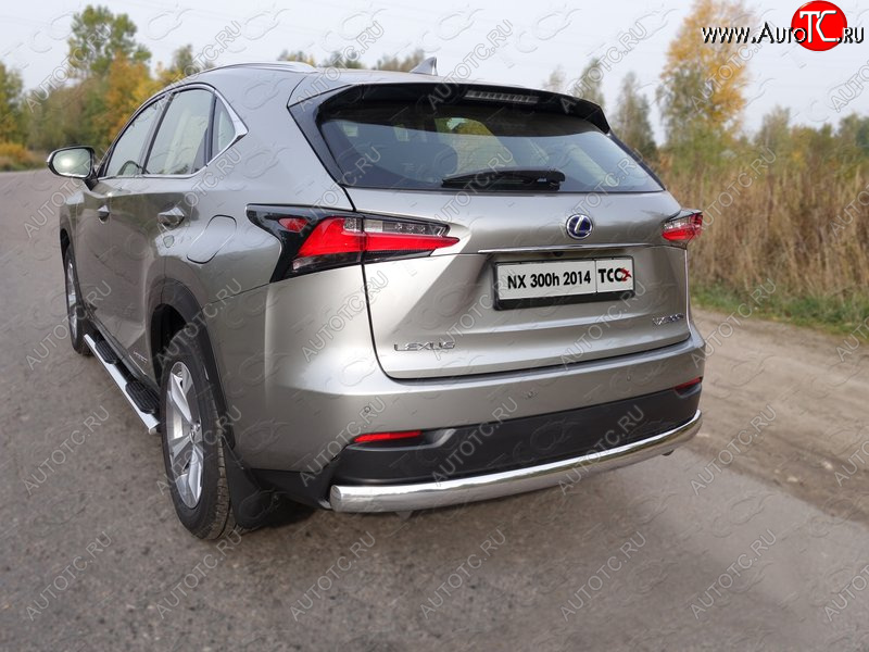 23 599 р. Защита заднего бампера (овальная) ТСС (нержавейка d75х42 мм) Lexus NX300h Z10 дорестайлинг (2014-2017)  с доставкой в г. Таганрог