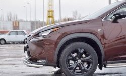 20 849 р. Защита переднего бампера (2 трубыØ63 и 42 мм, нержавейка) SLITKOFF Lexus NX200 Z10 дорестайлинг (2014-2017)  с доставкой в г. Таганрог. Увеличить фотографию 3