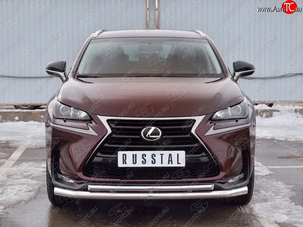 20 849 р. Защита переднего бампера (2 трубыØ63 и 42 мм, нержавейка) SLITKOFF Lexus NX200 Z10 дорестайлинг (2014-2017)  с доставкой в г. Таганрог