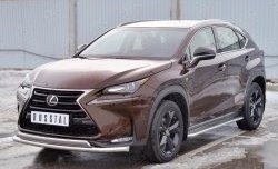 21 349 р. Защита переднего бампера (2 трубыØ63 и 75х42 мм, нержавейка) Russtal Lexus NX200 Z10 дорестайлинг (2014-2017)  с доставкой в г. Таганрог. Увеличить фотографию 2