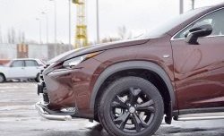 21 349 р. Защита переднего бампера (2 трубыØ63 и 75х42 мм, нержавейка) Russtal Lexus NX200 Z10 дорестайлинг (2014-2017)  с доставкой в г. Таганрог. Увеличить фотографию 3