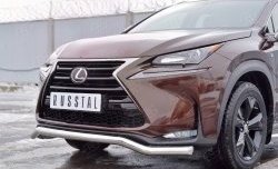 18 799 р. Защита переднего бампера (Ø63 мм волна, нержавейка) SLITKOFF  Lexus NX200  Z10 (2014-2017) дорестайлинг  с доставкой в г. Таганрог. Увеличить фотографию 4