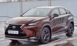 11 249 р. Защита переднего бампера (Ø75х42 мм, нержавейка) Russtal Lexus NX200 Z10 дорестайлинг (2014-2017)  с доставкой в г. Таганрог. Увеличить фотографию 2