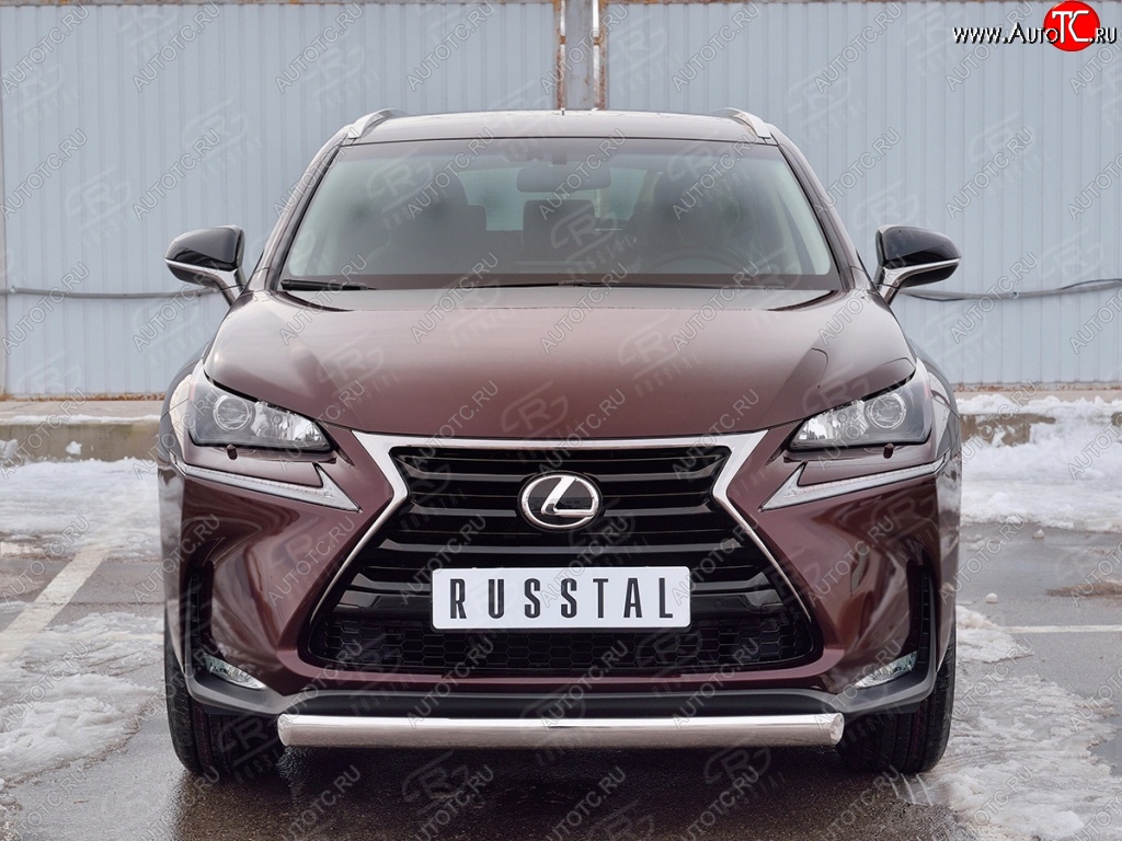 11 249 р. Защита переднего бампера (Ø75х42 мм, нержавейка) Russtal Lexus NX200 Z10 дорестайлинг (2014-2017)  с доставкой в г. Таганрог