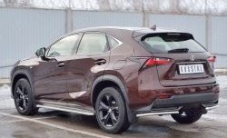 15 999 р. Защита заднего бампера (Ø42 мм уголки, нержавейка) SLITKOFF Lexus NX200 Z10 дорестайлинг (2014-2017)  с доставкой в г. Таганрог. Увеличить фотографию 2