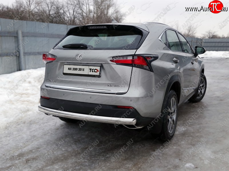 23 599 р. Защита заднего бампера (овальная) ТСС (нержавейка d75х42 мм) Lexus NX200 Z10 дорестайлинг (2014-2017)  с доставкой в г. Таганрог