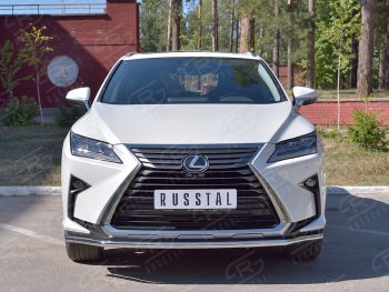 18 299 р. Защита переднего бампера (Ø42 мм, нержавейка, кроме F-Sport) SLITKOFF  Lexus RX350L  AL20 (2017-2022) дорестайлинг, рестайлинг  с доставкой в г. Таганрог. Увеличить фотографию 1