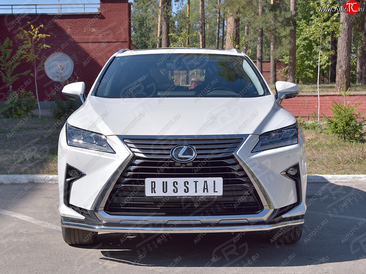 18 299 р. Защита переднего бампера (Ø42 мм, нержавейка, кроме F-Sport) SLITKOFF  Lexus RX350L  AL20 (2017-2022) дорестайлинг, рестайлинг  с доставкой в г. Таганрог