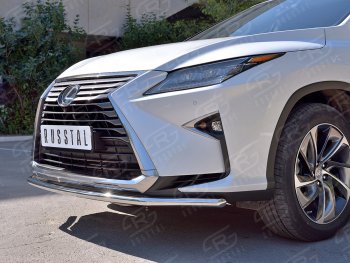 18 299 р. Защита переднего бампера (Ø42 мм, нержавейка, кроме F-Sport) SLITKOFF  Lexus RX350L  AL20 (2017-2022) дорестайлинг, рестайлинг  с доставкой в г. Таганрог. Увеличить фотографию 4