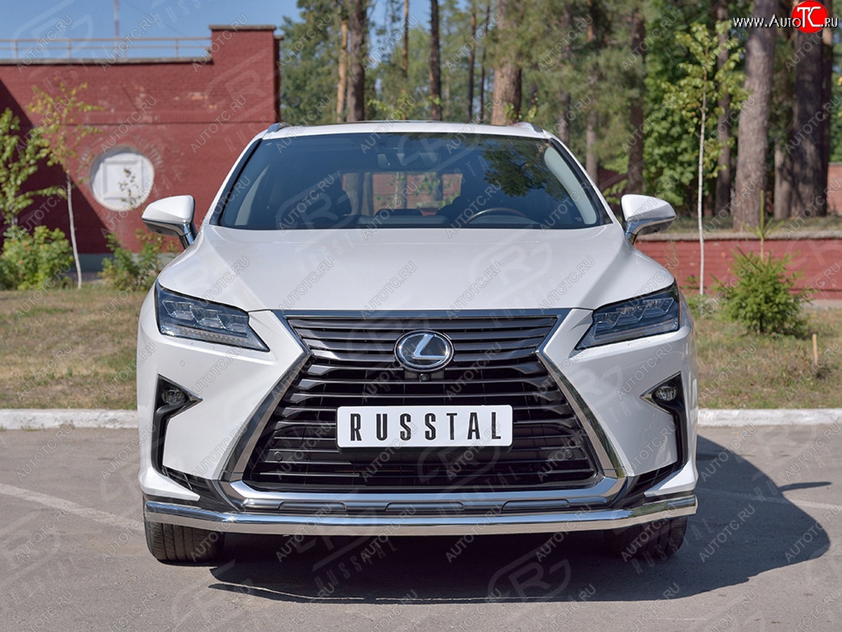 21 399 р. Защита переднего бампера (Ø63 мм, нержавейка, кроме F-Sport) SLITKOFF  Lexus RX350L  AL20 (2017-2022) дорестайлинг, рестайлинг  с доставкой в г. Таганрог