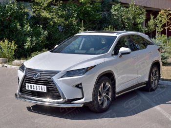 21 399 р. Защита переднего бампера (Ø63 мм, нержавейка, кроме F-Sport) SLITKOFF  Lexus RX350L  AL20 (2017-2022) дорестайлинг, рестайлинг  с доставкой в г. Таганрог. Увеличить фотографию 2