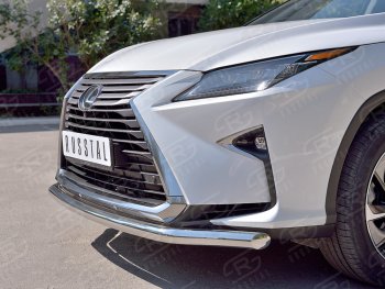 21 399 р. Защита переднего бампера (Ø63 мм, нержавейка, кроме F-Sport) SLITKOFF  Lexus RX350L  AL20 (2017-2022) дорестайлинг, рестайлинг  с доставкой в г. Таганрог. Увеличить фотографию 4