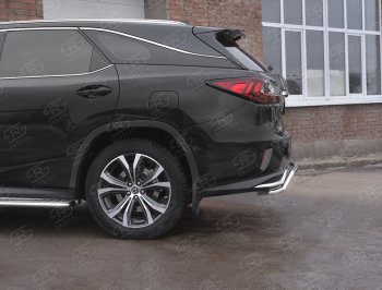 15 799 р. Защита заднего бампера (Ø42 мм волна, нержавейка, NOT F-SPORT) SLITKOFF  Lexus RX350L  AL20 (2017-2022) дорестайлинг, рестайлинг  с доставкой в г. Таганрог. Увеличить фотографию 3