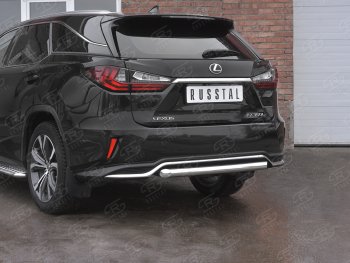 17 999 р. Защита заднего бампера (Ø63 мм, нержавейка, NOT F-SPORT) SLITKOFF  Lexus RX350L  AL20 (2017-2022) дорестайлинг, рестайлинг  с доставкой в г. Таганрог. Увеличить фотографию 2