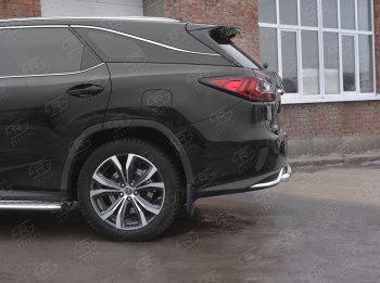 17 999 р. Защита заднего бампера (Ø63 мм, нержавейка, NOT F-SPORT) SLITKOFF  Lexus RX350L  AL20 (2017-2022) дорестайлинг, рестайлинг  с доставкой в г. Таганрог. Увеличить фотографию 3