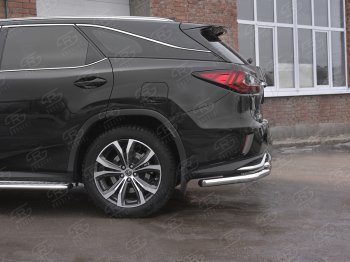 22 499 р. Защита заднего бампера (Ø63 и 42 мм, нержавейка, NOT F-SPORT) SLITKOFF Lexus RX350L AL20 рестайлинг (2019-2022)  с доставкой в г. Таганрог. Увеличить фотографию 3