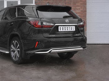 12 949 р. Защита заднего бампера (Ø75х42 мм, нержавейка, NOT F-SPORT) Russtal  Lexus RX350L  AL20 (2017-2022) дорестайлинг, рестайлинг  с доставкой в г. Таганрог. Увеличить фотографию 2