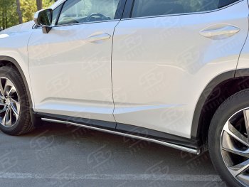 Защита порогов (Ø42 мм, нержавейка, кроме F-Sport) SLITKOFF Lexus RX350L AL20 рестайлинг (2019-2022)