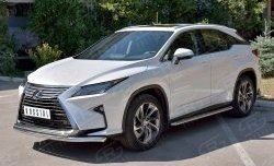 21 699 р. Защита переднего бампера (2 трубыØ63 и 42 мм, нержавейка) SLITKOFF  Lexus RX  200T (2015-2017) AL20 дорестайлинг  с доставкой в г. Таганрог. Увеличить фотографию 2