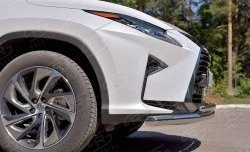 21 699 р. Защита переднего бампера (2 трубыØ63 и 42 мм, нержавейка) SLITKOFF  Lexus RX  200T (2015-2017) AL20 дорестайлинг  с доставкой в г. Таганрог. Увеличить фотографию 3