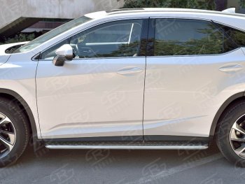 25 849 р. Широкая защита порогов с трубой диаметром 42 мм SLITKOFF v2  Lexus RX  200T (2015-2017) AL20 дорестайлинг  с доставкой в г. Таганрог. Увеличить фотографию 3