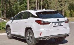 17 999 р. Защита заднего бампера (Ø42 мм волна под машину, нержавейка) SLITKOFF  Lexus RX  200T (2015-2017) AL20 дорестайлинг  с доставкой в г. Таганрог. Увеличить фотографию 2