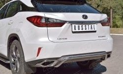 17 999 р. Защита заднего бампера (Ø42 мм волна под машину, нержавейка) SLITKOFF  Lexus RX  200T (2015-2017) AL20 дорестайлинг  с доставкой в г. Таганрог. Увеличить фотографию 3