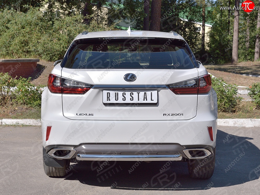 18 799 р. Защита заднего бампера (Ø63 мм, окрашенная) SLITKOFF  Lexus RX  200T (2015-2017) AL20 дорестайлинг  с доставкой в г. Таганрог